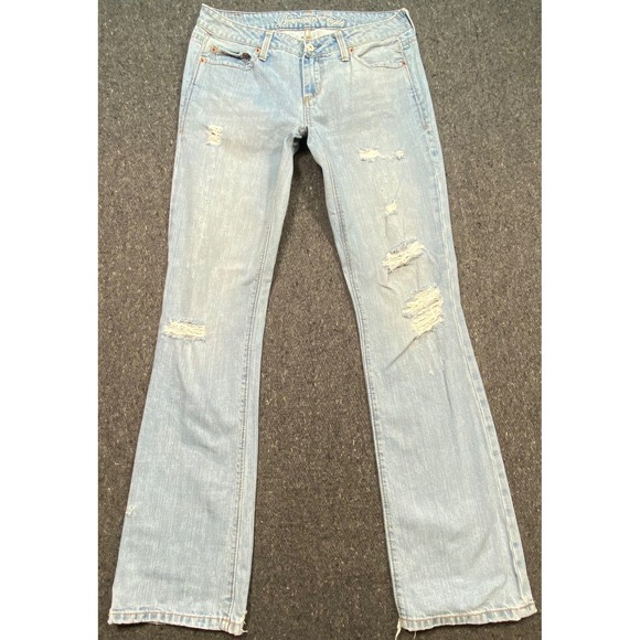 American Eagle Outfitters Denim - American Eagle Jeans 4 Regular Womens Light Blue Distressed Bootcut Low Rise